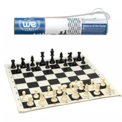 CHESS SET, ROLLUP 17" VINYL W/HANDLE