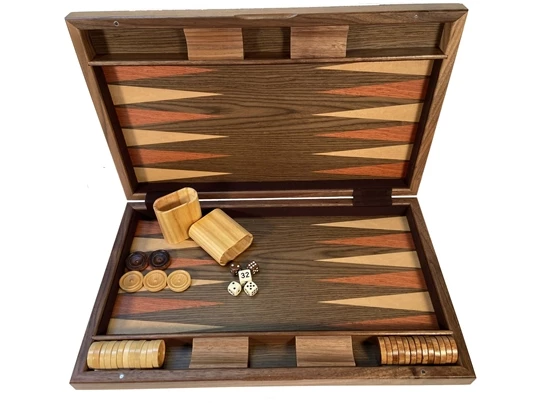 Backgammon: 19" Beachwood Inlay Case