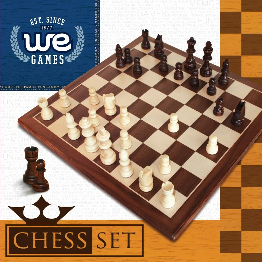 Chess Set 12" Walnut Wood Staunton - Image 2