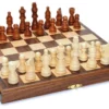 Chess Set, Folding Wood 11.5" Walnut
